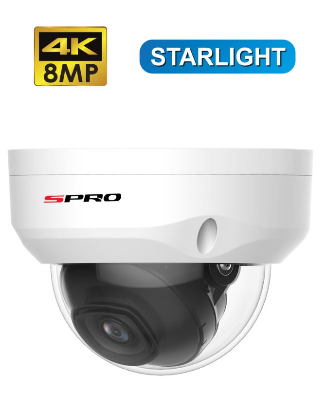 SPRO 8MP IP Fixed Lens Vandal Resistant Dome DHIPD80/28RV-W-V2