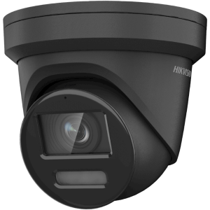 Hikvision 4 MP Smart Hybrid Light met ColorVu vaste Turret-netwerkcamera DS-2CD2347G2H-LIU Black 2.8